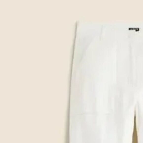 j. crew bw529 Seaside Cargo Pant Linen Lyocell White Utility Pockets  size 2 NWT - Picture 3 of 9